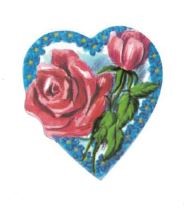 Zeige Details für  Herz mit Rose 4,5 cm Bild von  Herz mit Rose 4,5 cm