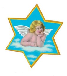Image de Etoile avec tête d'ange 10 cm